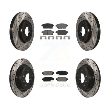 Front Rear Drill Slot Brake Rotors Semi-Metallic Pad Kit For Chevrolet Cruze Buick Verano KDS-101002