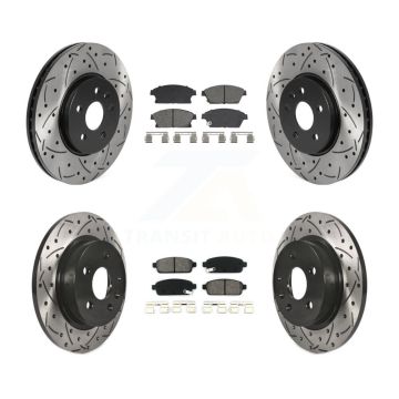 Front Rear Drilled Slot Brake Rotor Semi-Metallic Pad Kit For Chevrolet Trax Buick Encore KDS-101003