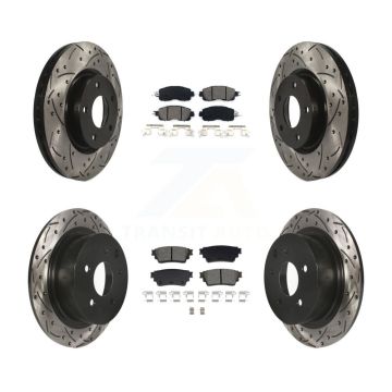Front Rear Drilled Slot Brake Rotor Semi-Metallic Pad Kit For 2019-2020 Nissan Altima AWD KDS-101006