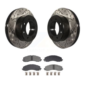 Front Coated Drilled Slotted Disc Brake Rotor And Semi-Metallic Pad Kit For Ram 2500 3500 KDS-101015