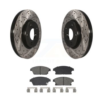 Front Drill Slot Brake Rotors Semi-Metallic Pad Kit For Chevrolet Cruze Buick Verano Volt KDS-101024