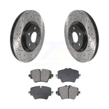 Front Drilled Slot Brake Rotor Semi-Metallic Pad Kit For BMW X1 Mini Cooper Countryman X2 KDS-101029