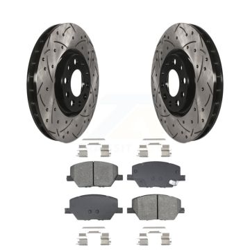 Front Drilled Slot Brake Rotors Semi-Metallic Pad Kit For Jeep Compass Renegade Fiat 500X KDS-101033