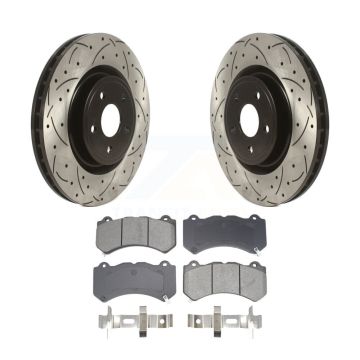 Front Drill Slot Brake Rotors Semi-Metallic Pad Kit For Jeep Grand Cherokee Dodge Durango KDS-101037