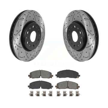 Front Drill Slot Disc Brake Rotor Semi-Metallic Pad Kit For Chevrolet Traverse Blazer GMC KDS-101041