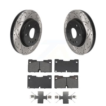 Front Drill Slot Brake Rotor Semi-Metallic Pad Kit For GMC Chevrolet Silverado 1500 Yukon KDS-101043