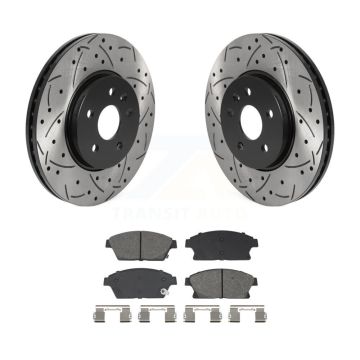 Front Drilled Slot Disc Brake Rotor Semi-Metallic Pad Kit For Chevrolet Trax Buick Encore KDS-101045
