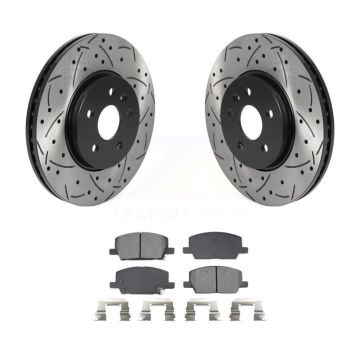 Front Drilled Slot Disc Brake Rotor Semi-Metallic Pad Kit For Buick Encore Chevrolet Trax KDS-101046