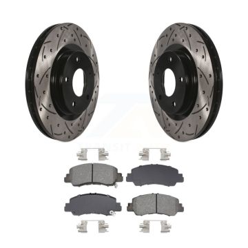 Front Coat Drill Slot Disc Brake Rotor Semi-Metallic Pad Kit For Mitsubishi Eclipse Cross KDS-101048