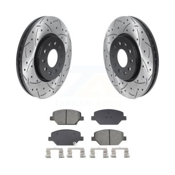 Front Drill Slot Disc Brake Rotor Semi-Metallic Pad Kit For Chevrolet Equinox GMC Terrain KDS-101049