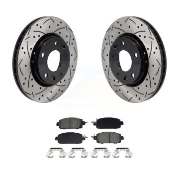 Front Coated Drilled Slot Disc Brake Rotors Semi-Metallic Pad Kit For Nissan Kicks Sentra KDS-101056