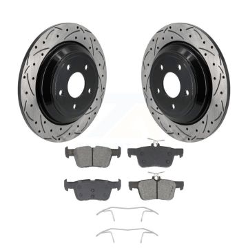 Rear Drilled Slot Brake Rotors Semi-Metallic Pad Kit For Ford Escape Bronco Sport Lincoln KDS-101058