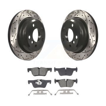 Rear Drill Slot Brake Rotor Semi-Metallic Pad Kit For BMW 328i xDrive 330i 320i 428i 328d KDS-101059