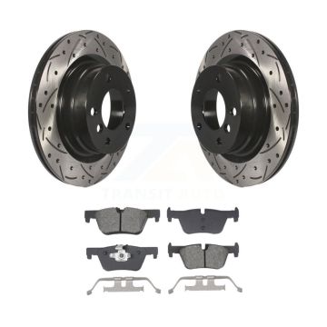 Rear Drill Slot Brake Rotor Semi-Metallic Pad Kit For BMW 230i xDrive 228i 328i 320i 428i KDS-101060