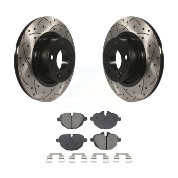 Rear Coated Drilled Slotted Disc Brake Rotors And Semi-Metallic Pads Kit For BMW X3 X4 KDS-101062
