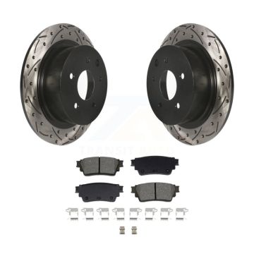 Rear Drilled Slot Disc Brake Rotors Semi-Metallic Pad Kit For 2019-2020 Nissan Altima AWD KDS-101064