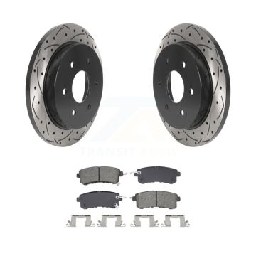 Rear Drill Slot Disc Brake Rotor Semi-Metallic Pad Kit For Nissan Armada With Solid KDS-101070