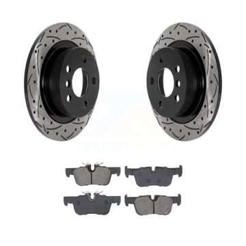 Rear Drill Slot Brake Rotors Semi-Metallic Pad Kit For Mini Cooper Countryman Clubman BMW KDS-101073