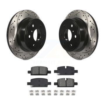 Rear Coated Drilled Slotted Disc Brake Rotors & Semi-Metallic Pad Kit For GMC Sierra 1500 KDS-101077