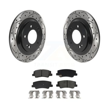 Rear Coated Drilled Slot Disc Brake Rotor Semi-Metallic Pad Kit For Hyundai Sonata Kia K5 KDS-101078