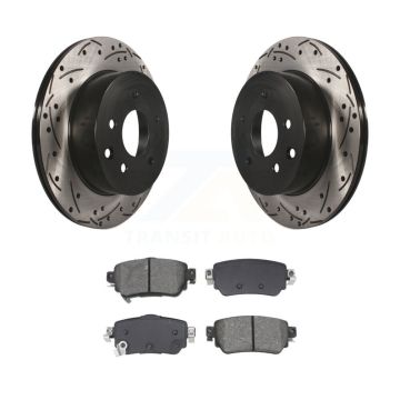 Rear Coat Drill Slot Disc Brake Rotor Semi-Metallic Pad Kit For 2019 Nissan Rogue Sport S KDS-101082
