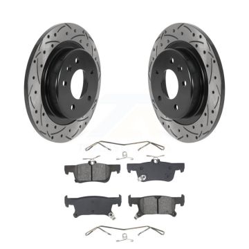 Rear Coated Drilled Slotted Disc Brake Rotor And Semi-Metallic Pad Kit For Buick Envision KDS-101083
