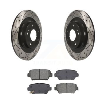 Rear Coat Drill Slot Disc Brake Rotors Semi-Metallic Pad Kit For Mitsubishi Eclipse Cross KDS-101088