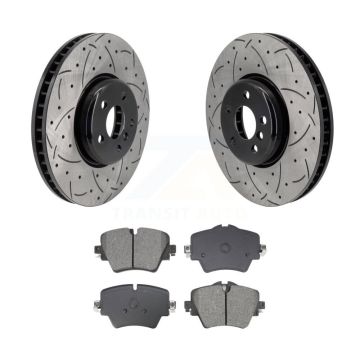 Front Drilled Slot Disc Brake Rotor & Semi-Metallic Pad Kit For 2021 Toyota GR Supra 2.0L KDS-101090