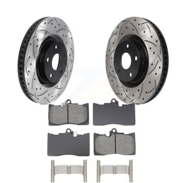Front Drill Slot Disc Brake Rotor Semi-Metallic Pad Kit For Lexus IS300 IS350 GS350 RC350 KDS-101092