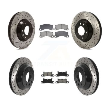 Front Rear Disc Brake Rotors And Semi-Metallic Pads Kit (6Pc) For Porsche Cayenne KDS-101097