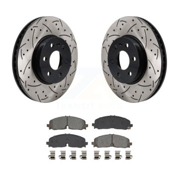 Front Drill Slot Disc Brake Rotor Semi-Metallic Pad Kit For Chevrolet Colorado GMC Canyon KDS-101101