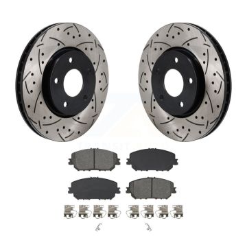 Front Coated Drilled Slotted Disc Brake Rotors And Semi-Metallic Pad Kit For Nissan Rogue KDS-101106
