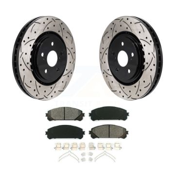 Front Drill Slot Disc Brake Rotor Semi-Metallic Pad Kit For Toyota Sienna RAV4 Prime bZ4X KDS-101115