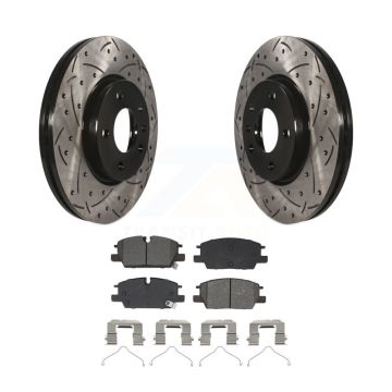 Front Drill Slot Brake Rotor Semi-Metallic Pad Kit For Chevrolet GMC Terrain Equinox Trax KDS-101118