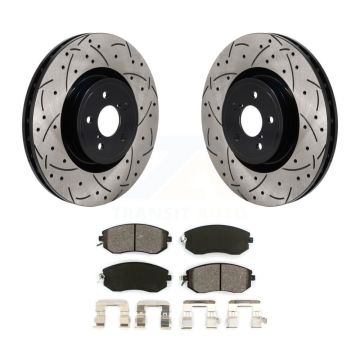 Front Drill Slot Brake Rotor Semi-Metallic Pad Kit For 19-20 Toyota 86 With Brembo Brakes KDS-101122