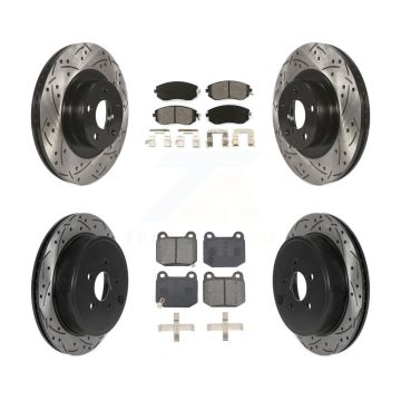 Front Rear Drill Slot Brake Rotor Semi-Metallic Pad Kit For 17 Subaru BRZ Limited/Premium KDS-101145