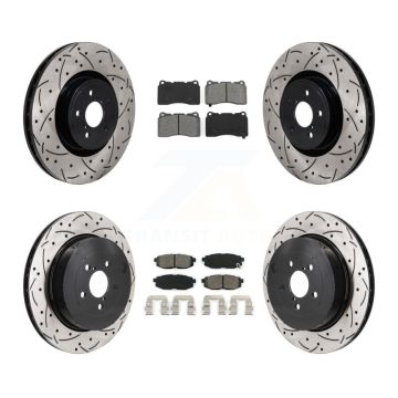 Front Rear Drill Slot Brake Rotor Semi-Metallic Pad Kit For Subaru BRZ With Brembo Brakes KDS-101146