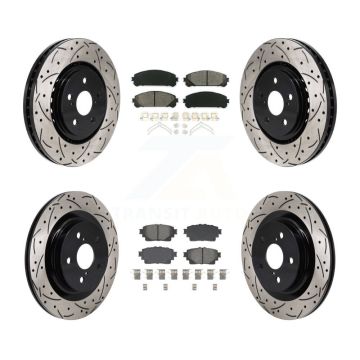 Front Rear Drill Slot Brake Rotor Semi-Metallic Pad Kit For Toyota Sienna RAV4 Prime bZ4X KDS-101157