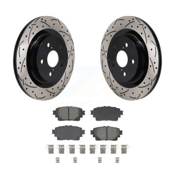 Rear Drill Slot Brake Rotor Semi-Metallic Pad Kit For Toyota Sienna Lexus RAV4 Prime bZ4X KDS-101172