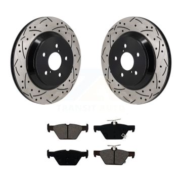 Rear Coated Drilled Slotted Disc Brake Rotor & Semi-Metallic Pad Kit For Subaru Crosstrek KDS-101175