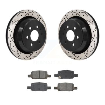 Rear Drill Slot Disc Brake Rotors Semi-Metallic Pad Kit For Chevrolet Colorado GMC Canyon KDS-101177