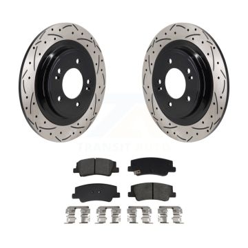 Rear Drilled Slot Disc Brake Rotors Semi-Metallic Pad Kit For Hyundai Tucson Kia Sportage KDS-101184