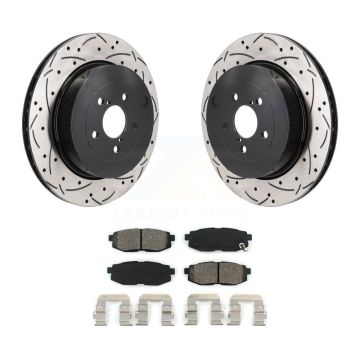 Rear Coated Drilled Slot Disc Brake Rotors Semi-Metallic Pad Kit For Subaru BRZ Toyota 86 KDS-101189