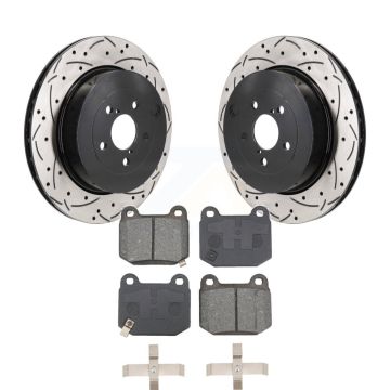 Rear Coated Drilled Slot Disc Brake Rotors Semi-Metallic Pad Kit For Subaru BRZ Toyota 86 KDS-101190