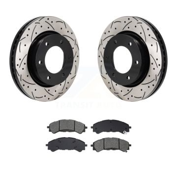 Front Coated Drilled Slot Disc Brake Rotor & Semi-Metallic Pad Kit For Ford Ranger Bronco KDS-101193