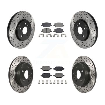 Front Rear Drilled Slot Brake Rotor Semi-Metallic Pad Kit For Buick Encore Chevrolet Trax KDS-101197