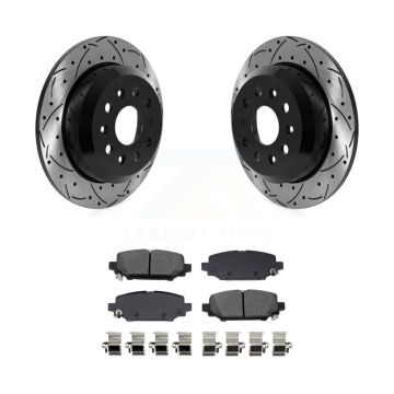 Rear Drill Slot Disc Brake Rotors Semi-Metallic Pad Kit For 2018-2020 Jeep Wrangler Sport KDS-101205