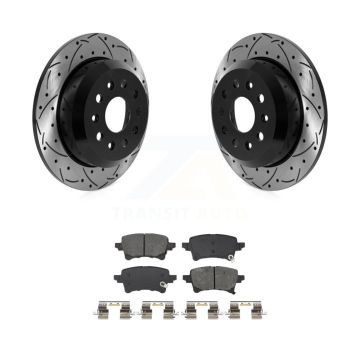 Rear Coated Drilled Slotted Disc Brake Rotors And Semi-Metallic Pad Kit For Jeep Wrangler KDS-101206