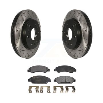 Front Drilled Slot Brake Rotor Ceramic Pad Kit For Chevrolet Avalanche Cadillac GMC Tahoe KDT-100002