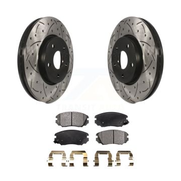 Front Drill Slot Disc Brake Rotor Ceramic Pad Kit For Chevrolet Equinox GMC Terrain Buick KDT-100007